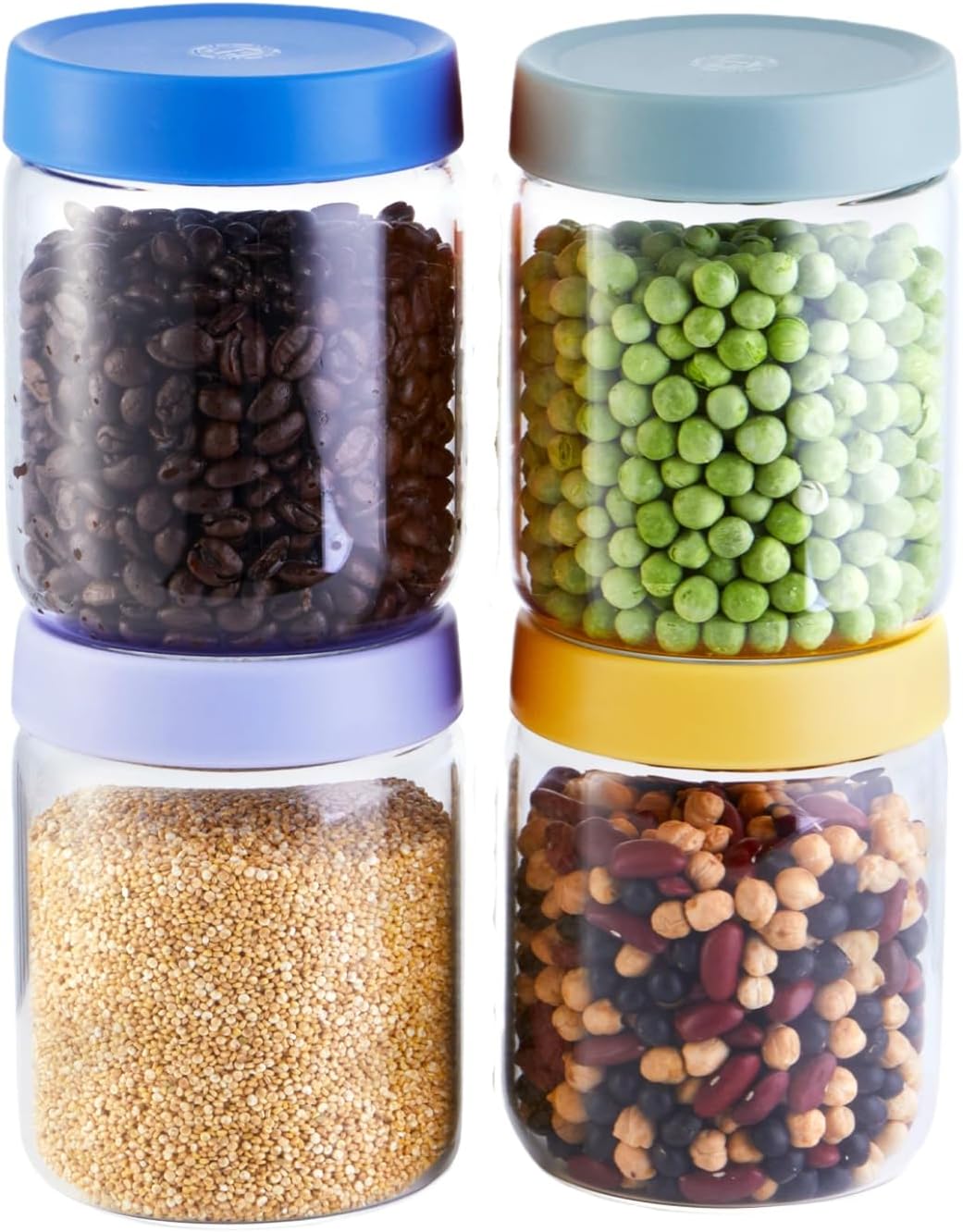 Meal Prep Jars With Lids - Premium 16oz Borosilicate Glass Meal Prep
