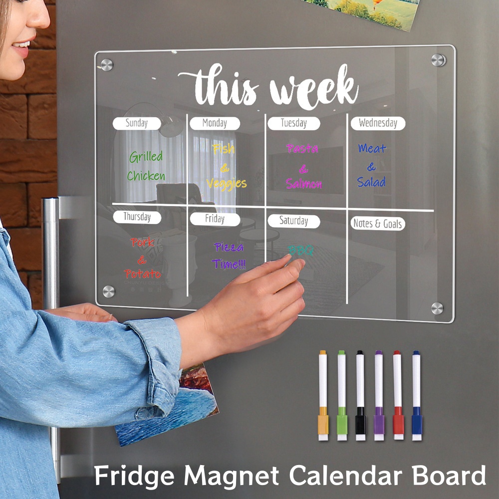Meal Prep Weekly - Fridge Magnet Calendar Board Weekly Planner