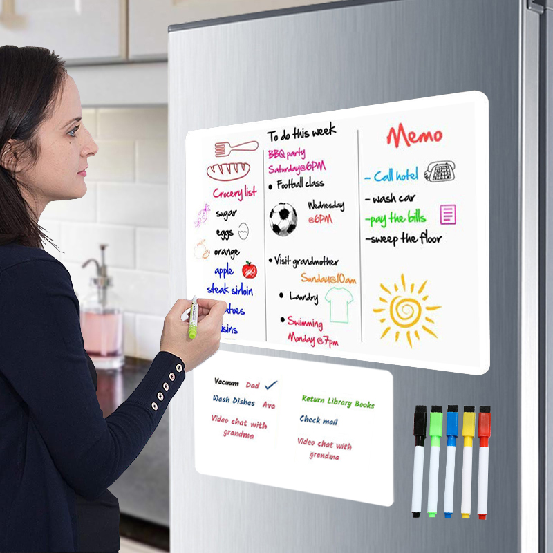 Meal Prep Weekly - A3+A4 Magnetic Dry Erase Board Fridge