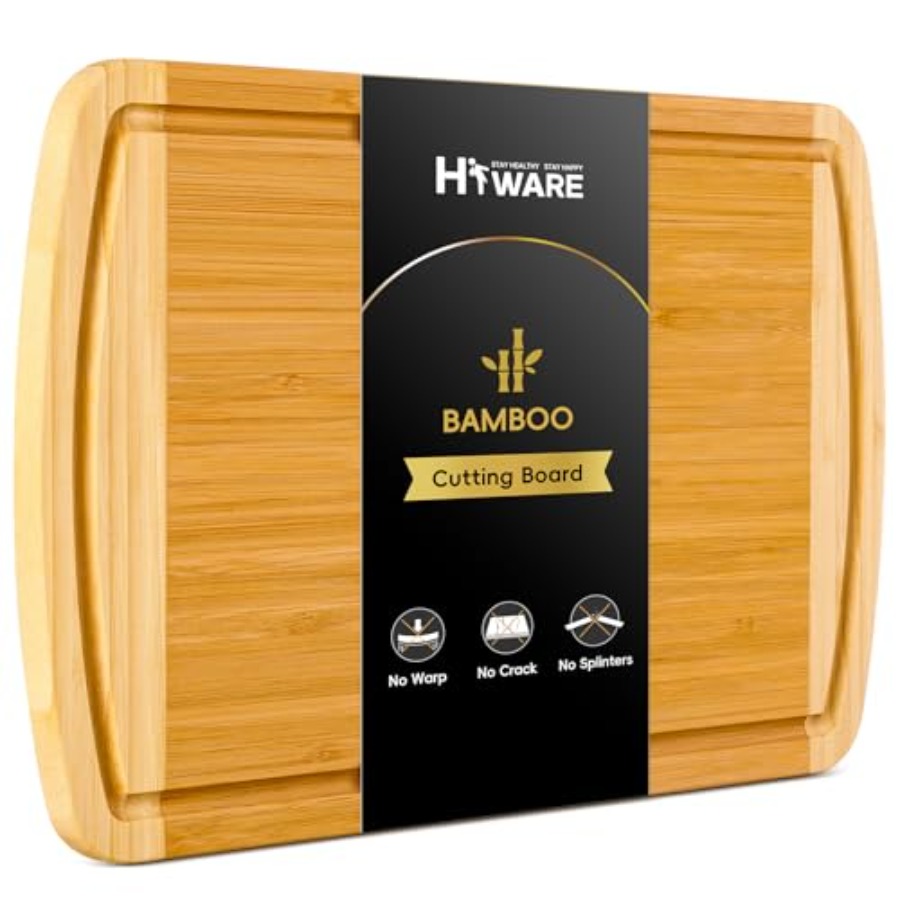 Meal Prep Juice - Large Wooden Cutting Board for Kitchen