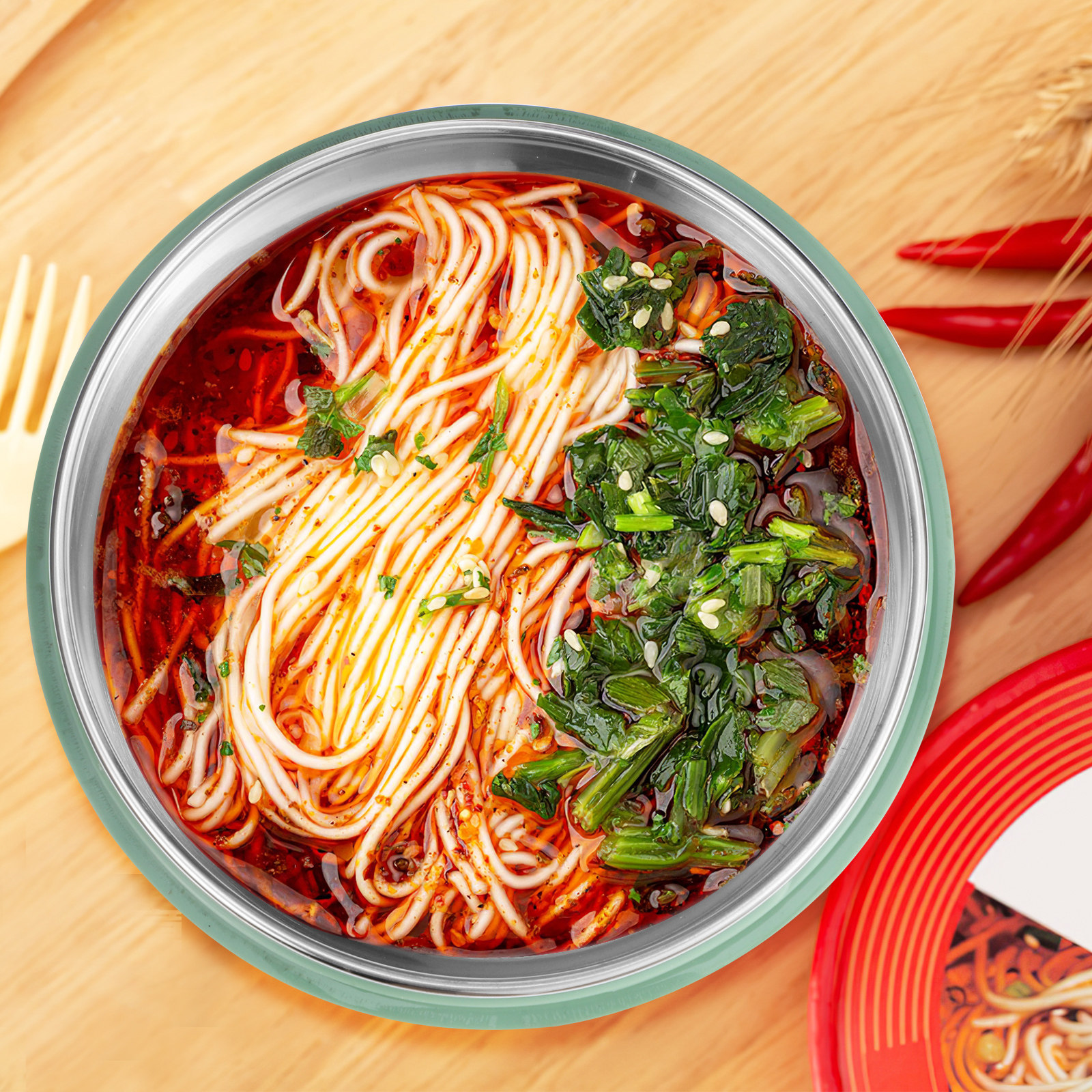 Stainless Bento Box - Stainless Steel Ramen Bowl Large Capacity