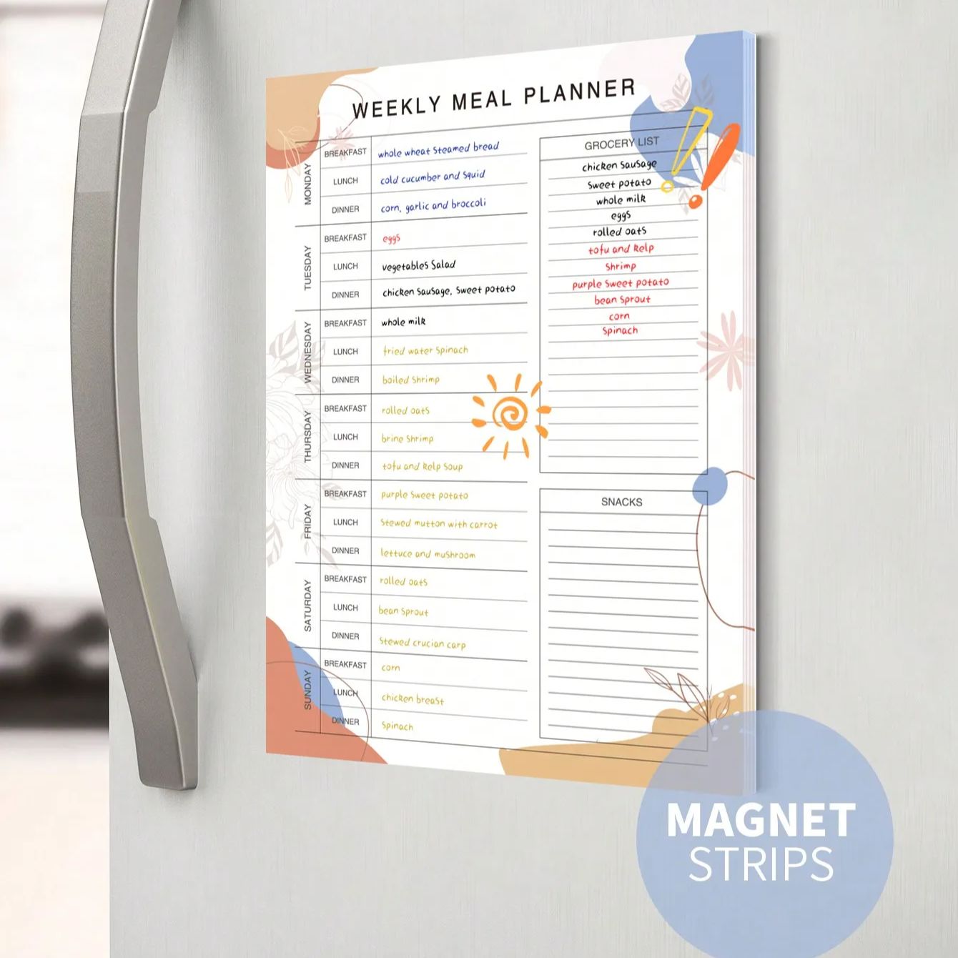 Magnetic Weekly Meal Planner P - Meal Prep Weekly review and price