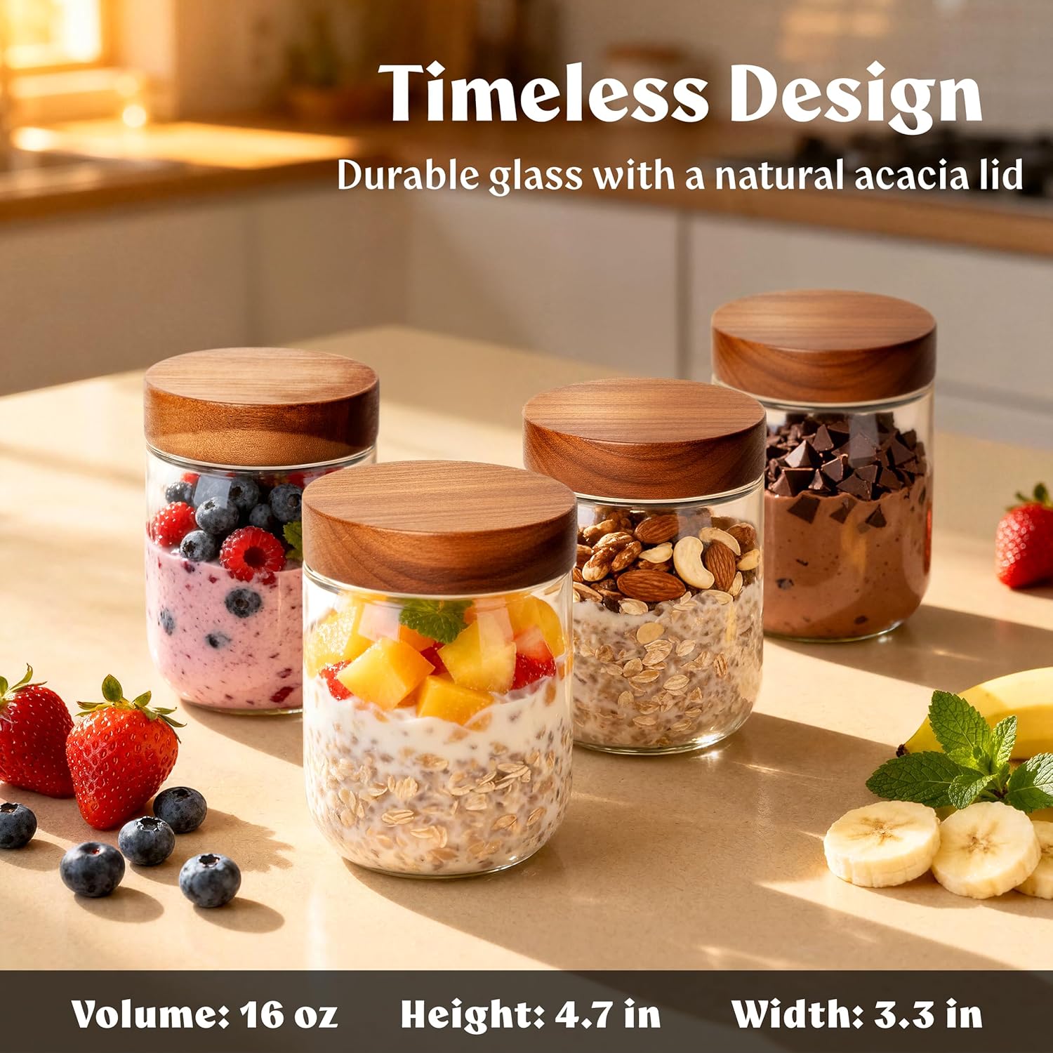Overnight Oats Containers with - Meal Prep Jars With Lids review and price
