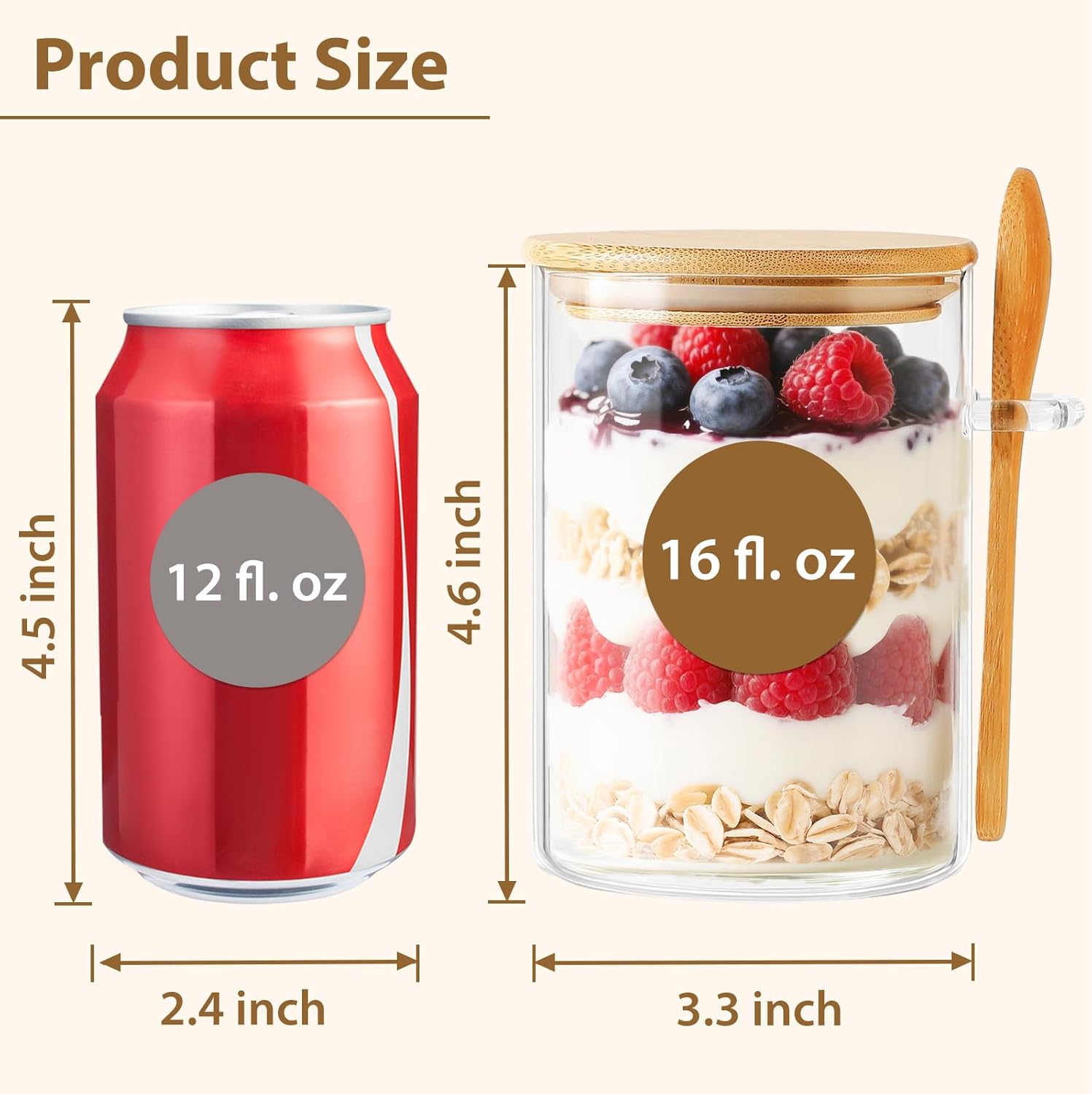 6 Pack Overnight Oats Containe - Meal Prep Jars With Lids review and price
