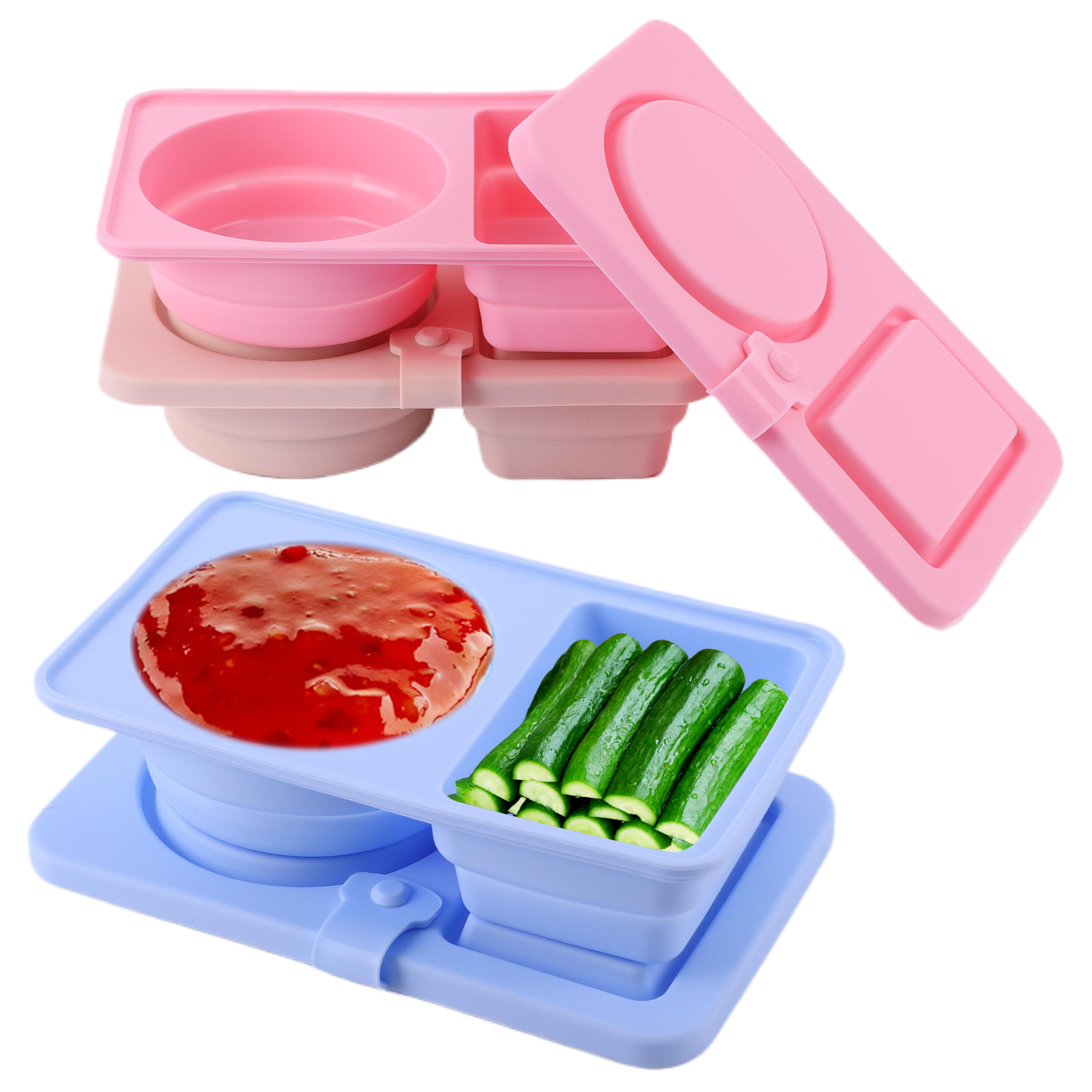 3Pcs Multi-Function 2 Grid Con - Meal Prep Jars With Lids review and price