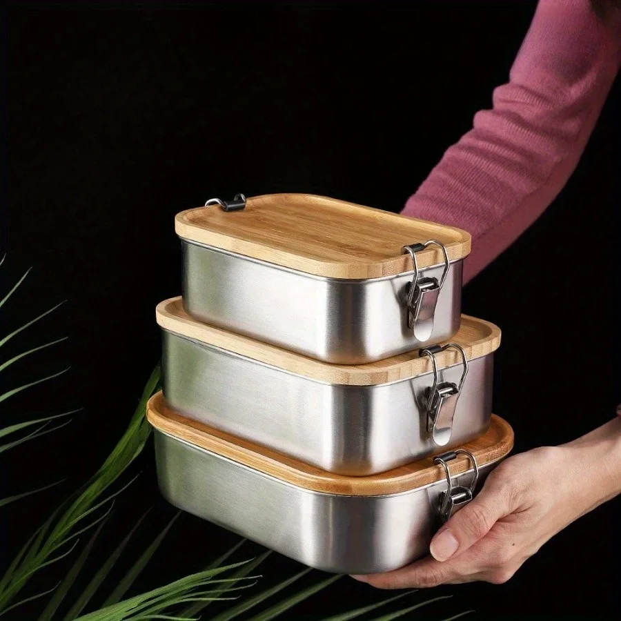 New 304 stainless steel bamboo - Stainless Bento Box review and price