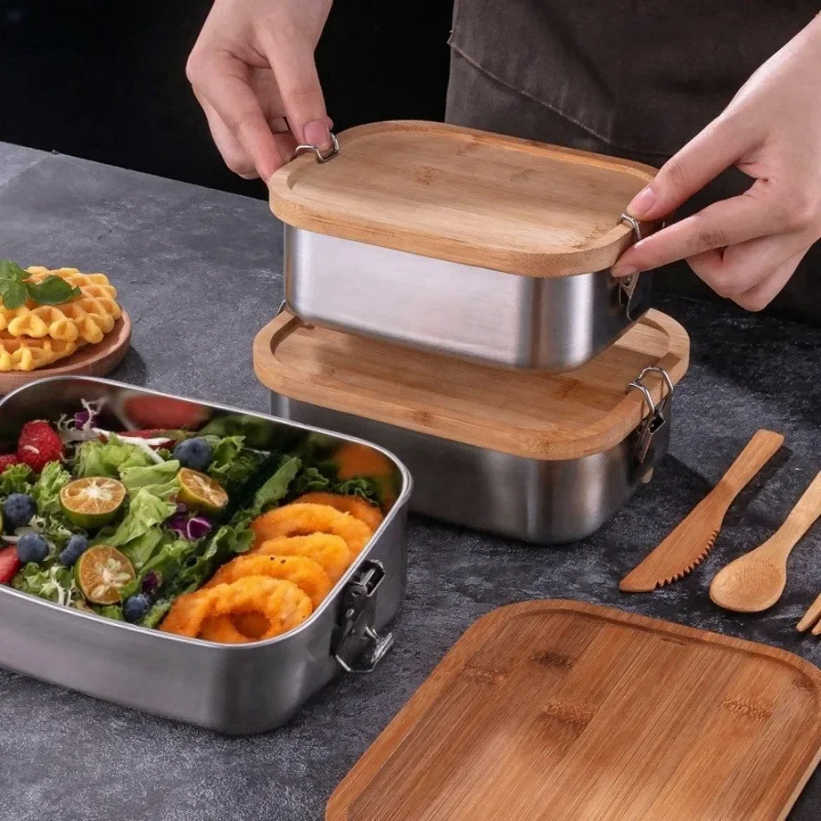 New 304 stainless steel bamboo - Stainless Bento Box review and price