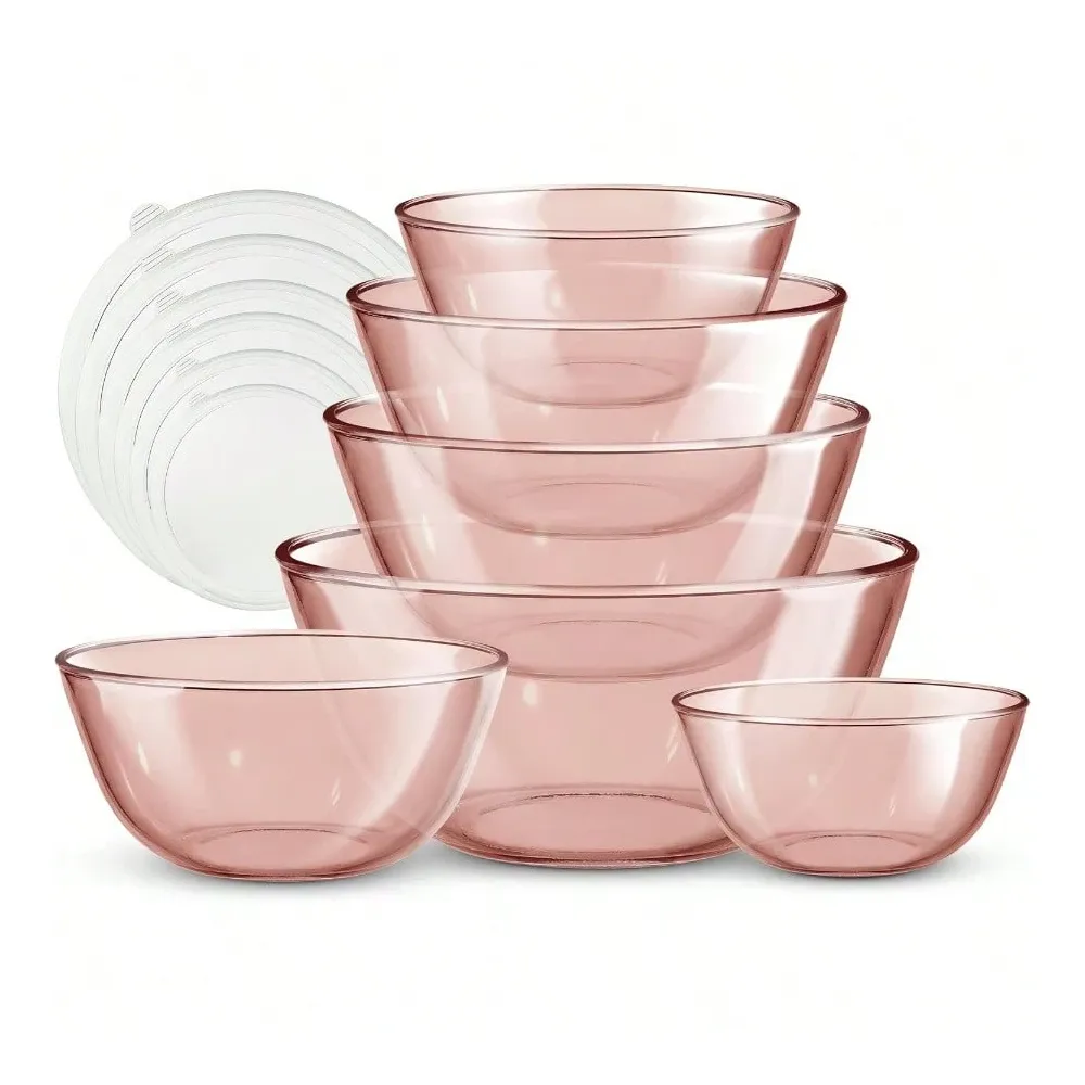 Pc Glass Mixing Bowl Set With  - Meal Prep Kit review and price