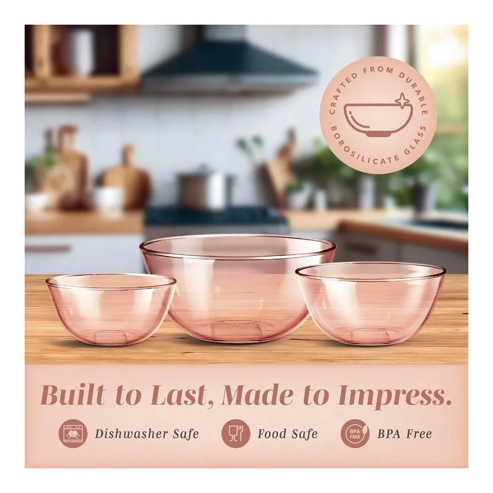 Pc Glass Mixing Bowl Set With  - Meal Prep Kit review and price