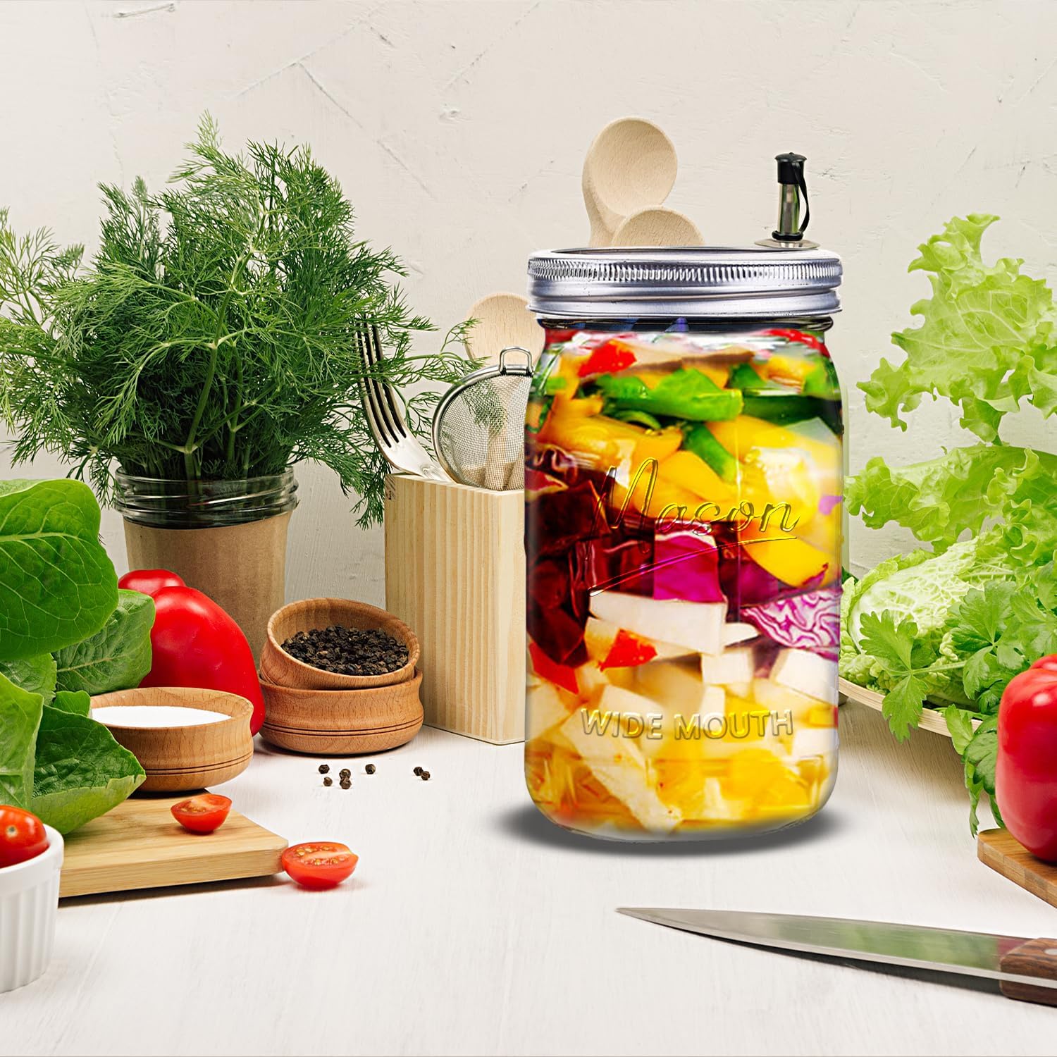 Jars 32 oz,12 Pack Quart Wide  - Meal Prep Jars With Lids review and price