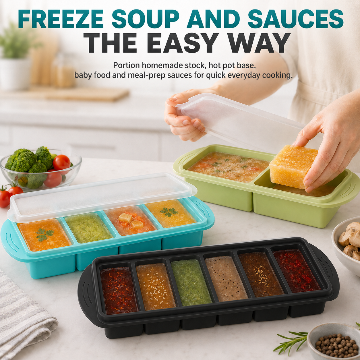 3 Pack Silicone Freezer Trays  - Meal Prep Kit review and price