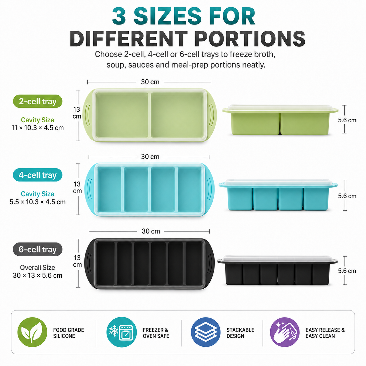 3 Pack Silicone Freezer Trays  - Meal Prep Kit review and price