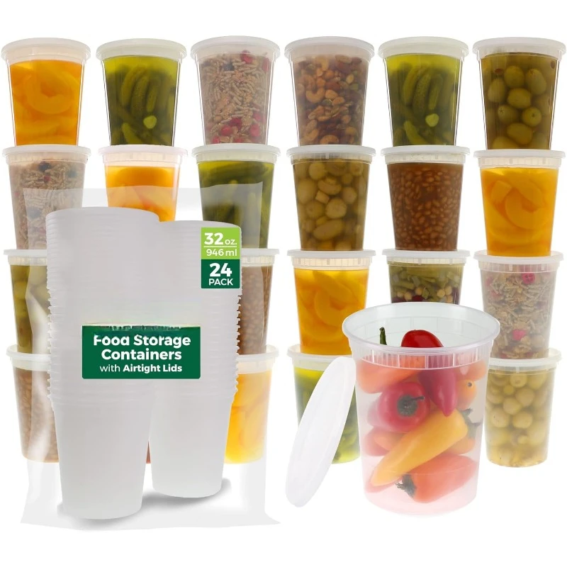 [24 Set] 8oz-32 Oz Plastic Del - Meal Prep Freezer review and price
