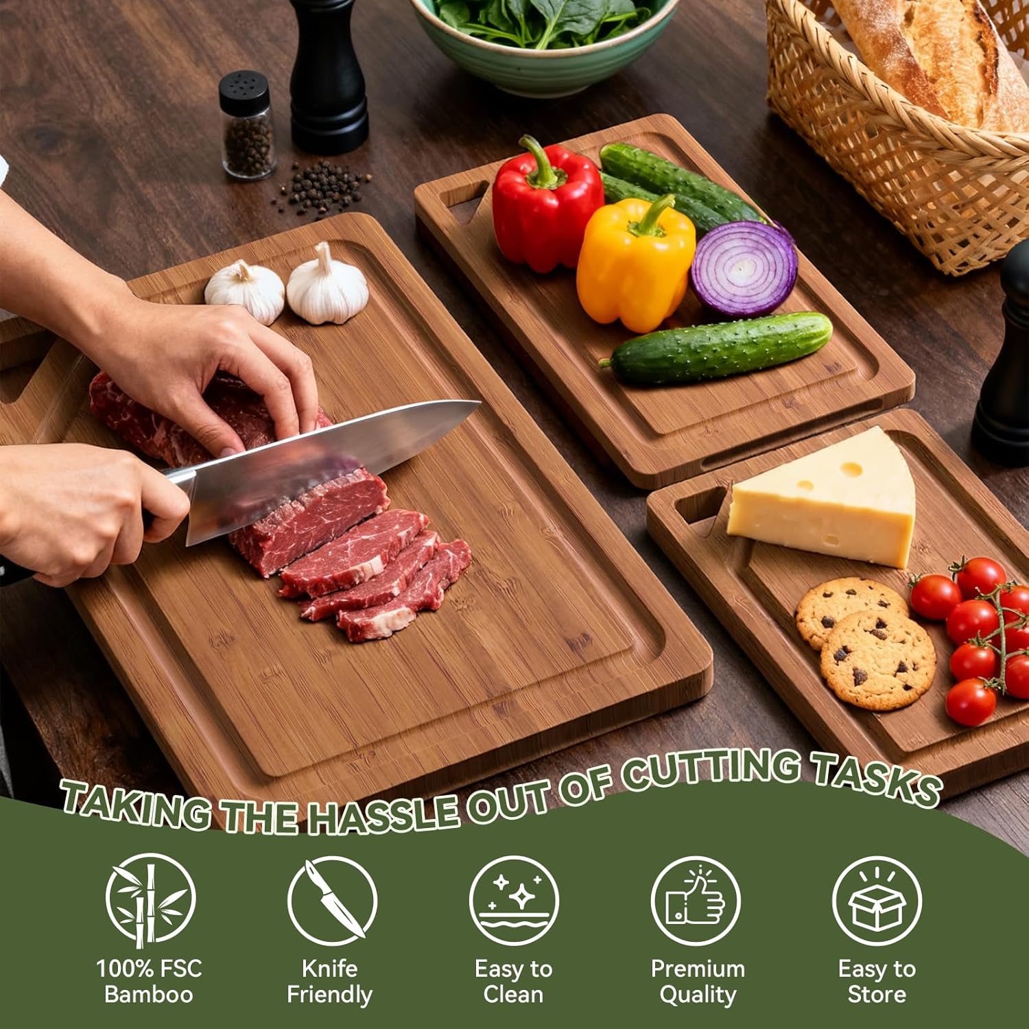 Bamboo Cutting Boards For Kitc - Meal Prep Juice review and price
