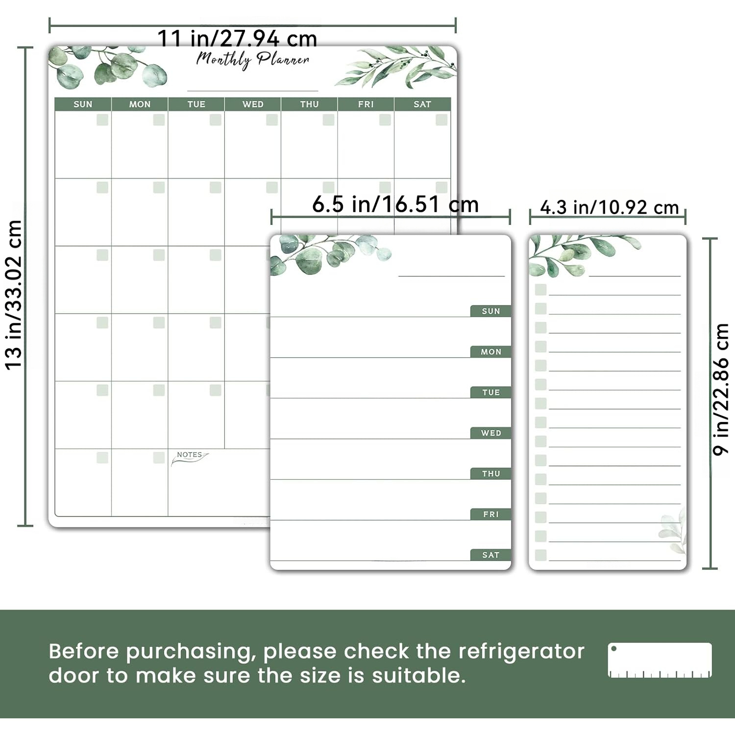 3pcs Dry Erase Fridge Calendar - Meal Prep Weekly review and price