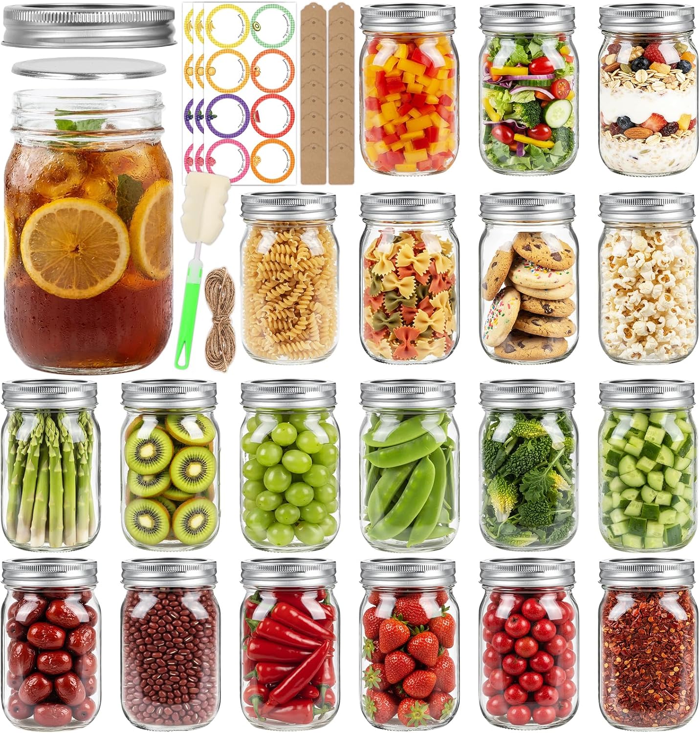12 oz    Jars with Lids 20 Pac - Meal Prep Jars With Lids review and price