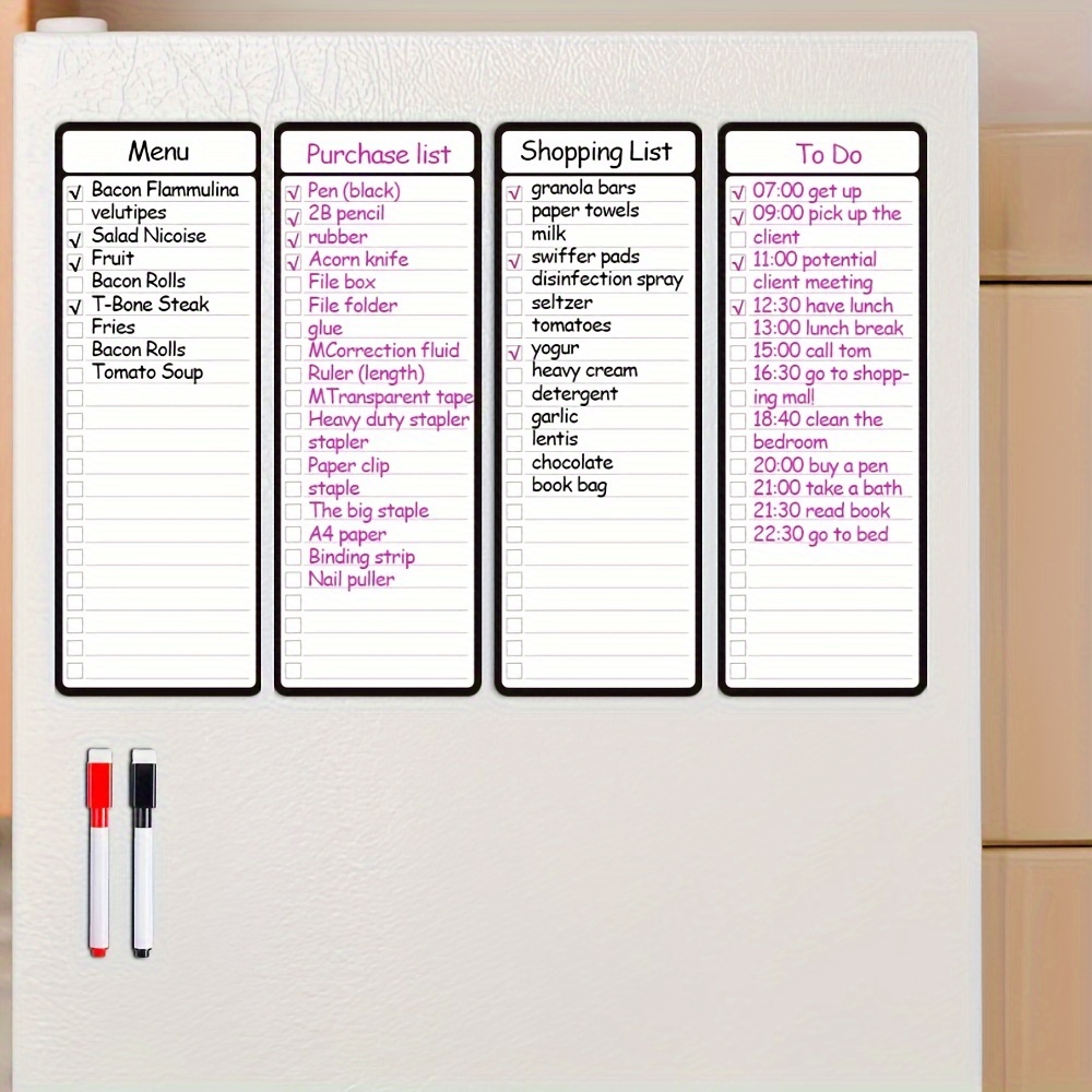 4pcs Magnetic Dry Erase List B - Meal Prep Weekly review and price