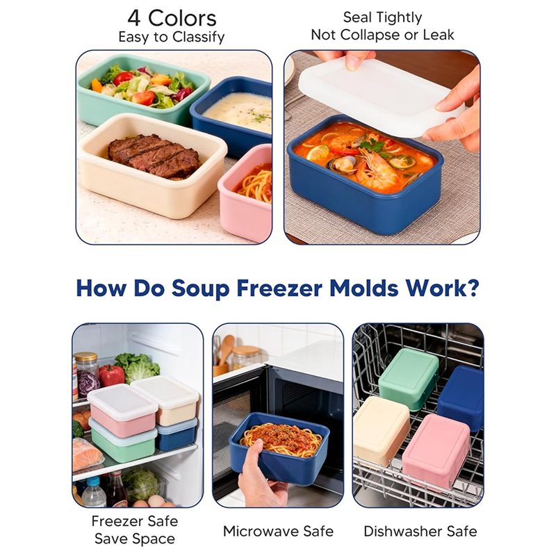 AB33-4-Pack Silicone Freezer M - Meal Prep Oatmeal review and price