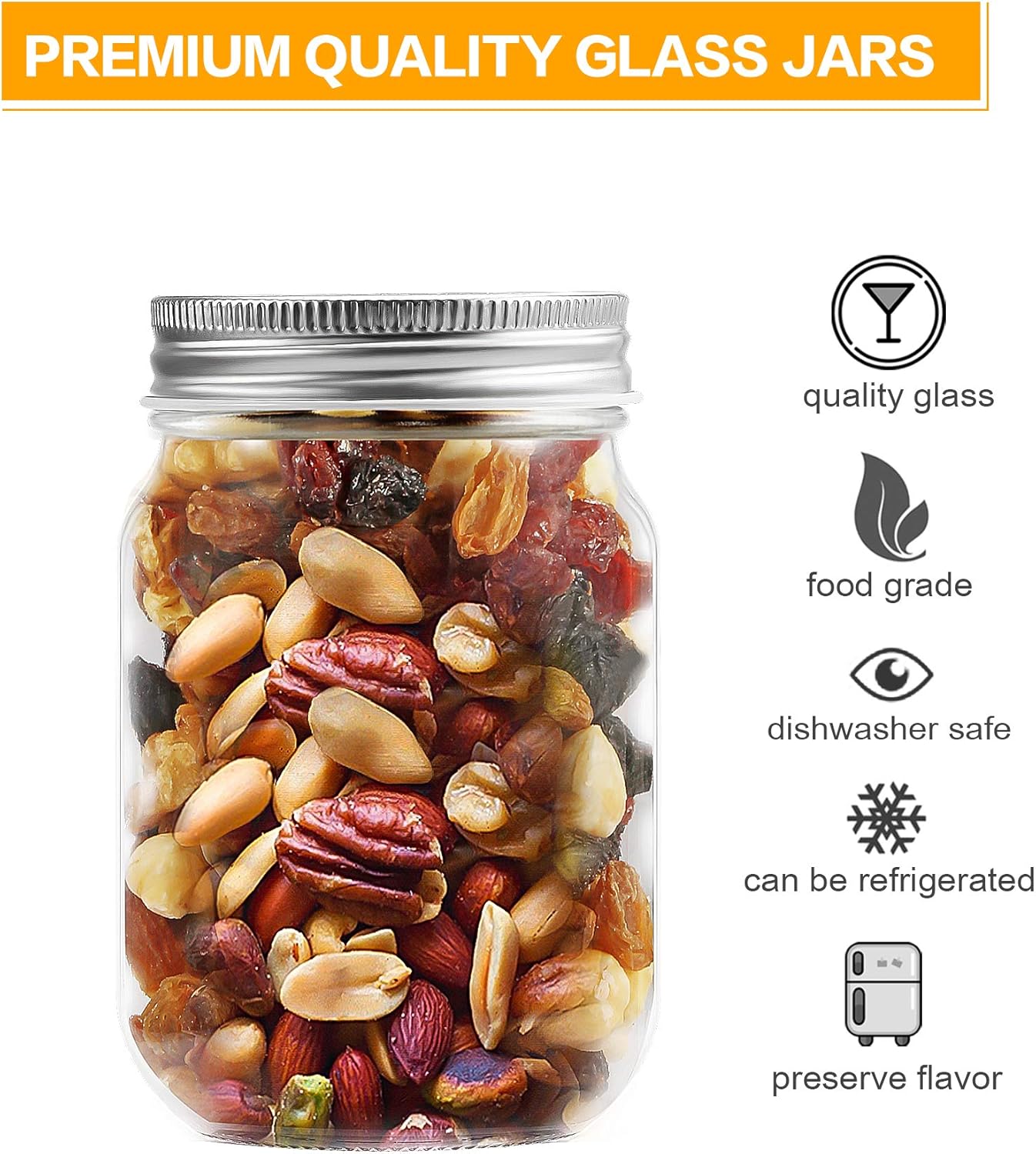 12oz Glass Jars With Lids Regu - Meal Prep Jars With Lids review and price