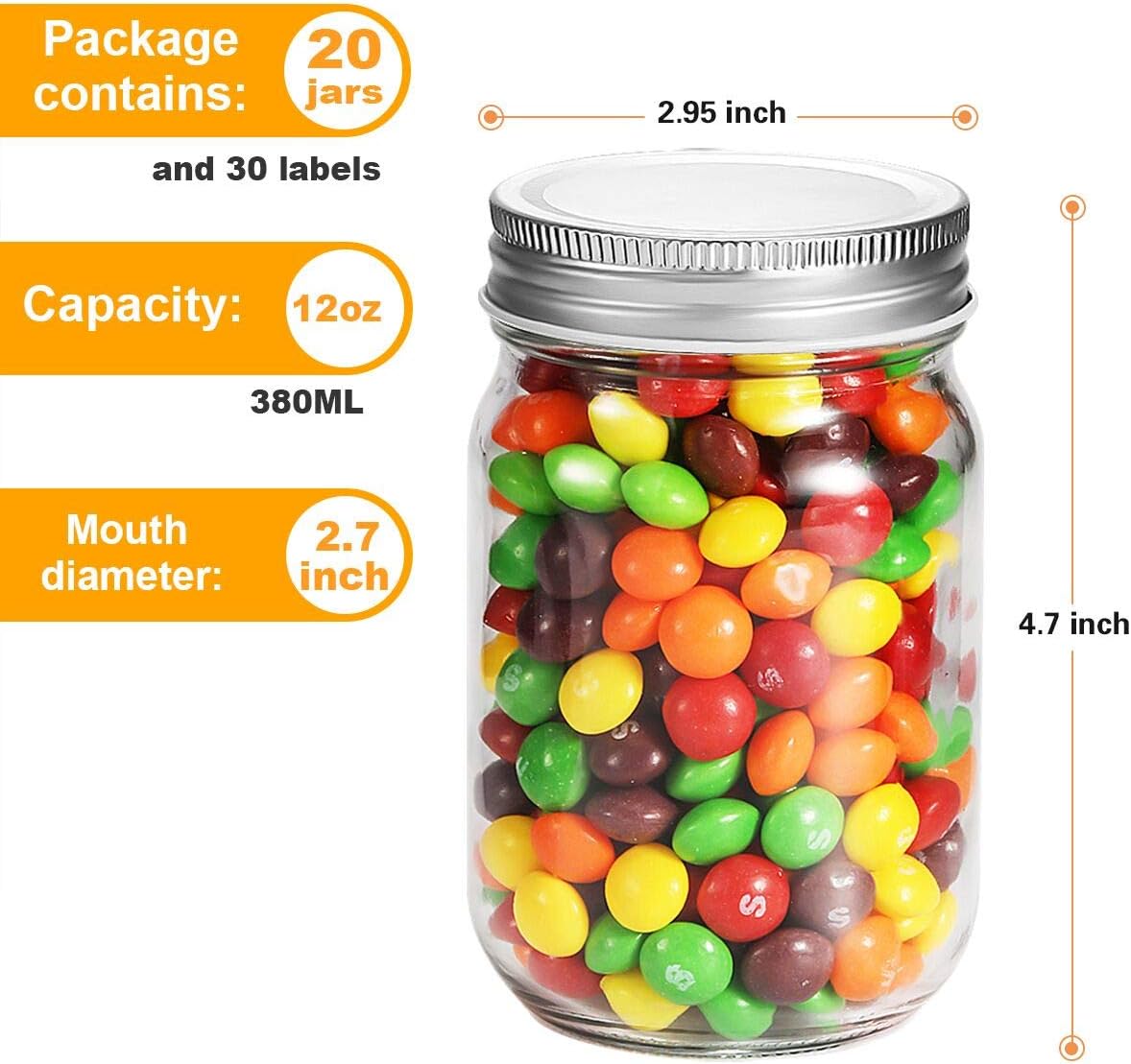 12oz Glass Jars With Lids Regu - Meal Prep Jars With Lids review and price