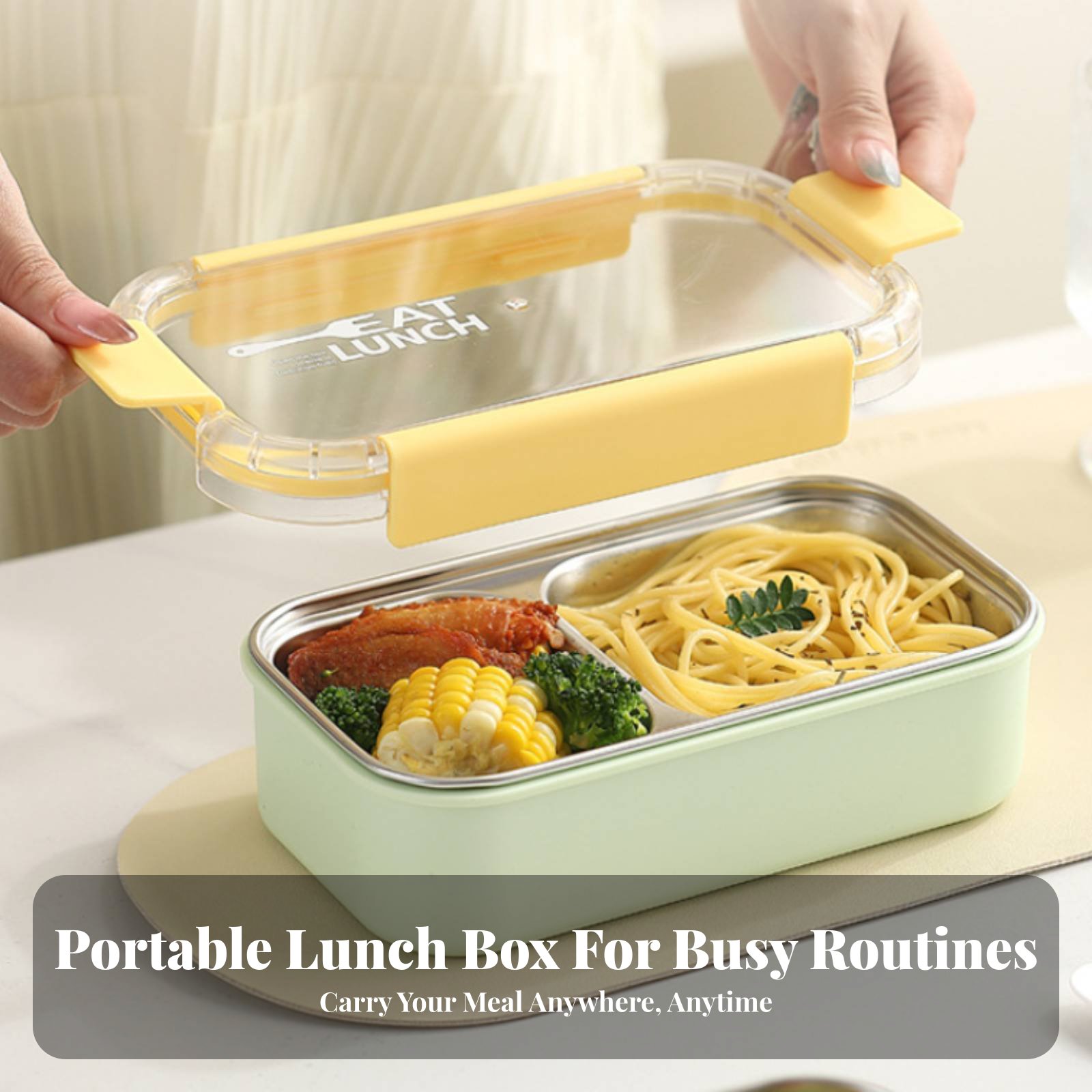 Portable Compartment Lunch Box - Stainless Bento Box review and price