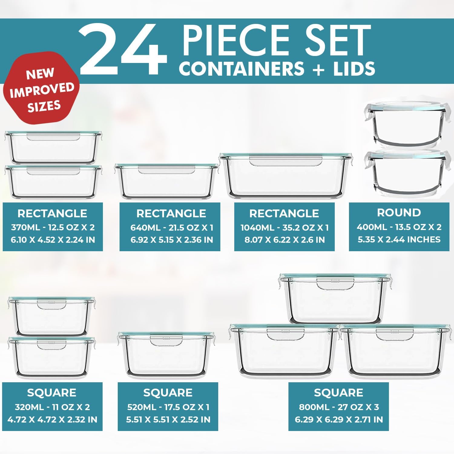 24 Pc Airtight Glass Food Stor - Meal Prep Freezer review and price