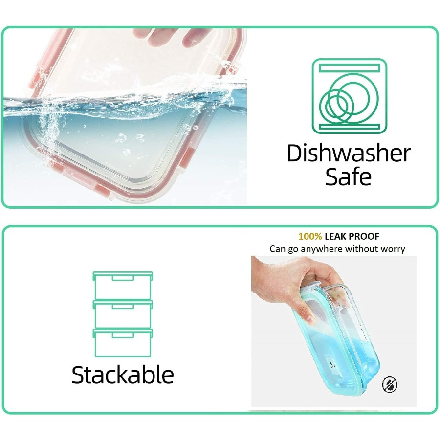 Glass Containers BPA-Free Lock - Meal Prep Freezer review and price
