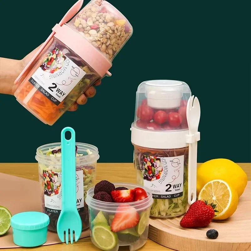 Portable Salad Cup Double Oatm - Meal Prep Kit review and price