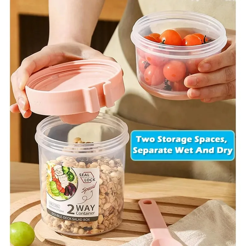 Portable Salad Cup Double Oatm - Meal Prep Kit review and price