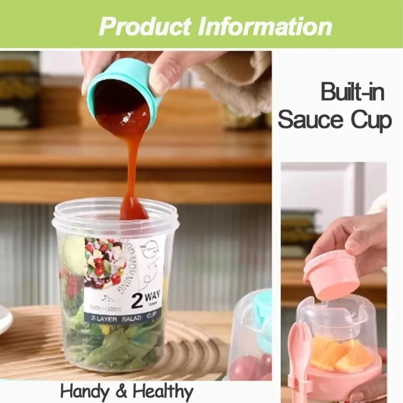 Portable Salad Cup Double Oatm - Meal Prep Kit review and price