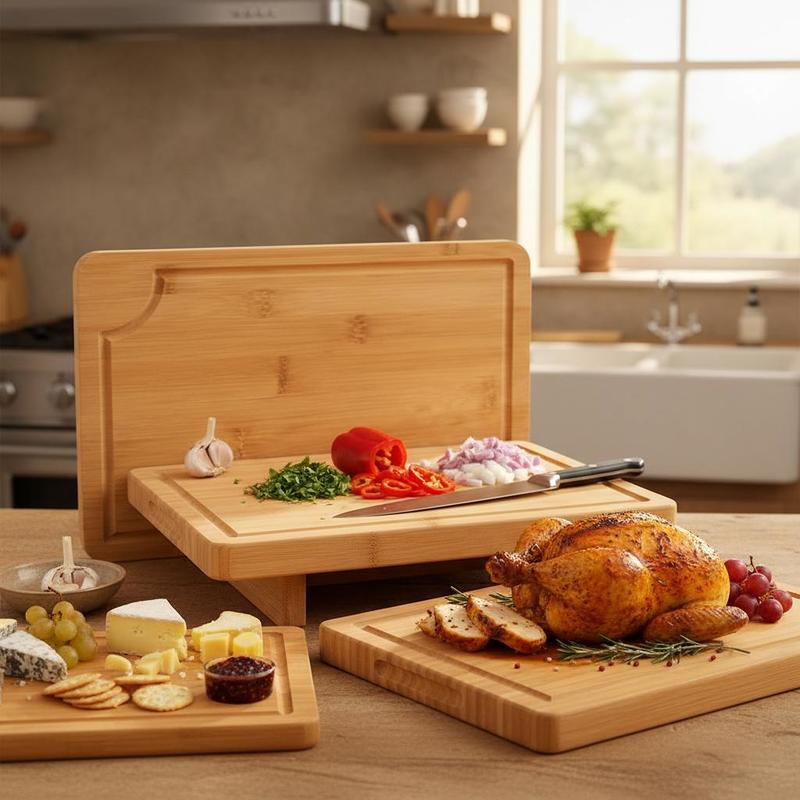 Bamboo Chopping Block Set 3 Pi - Meal Prep Juice review and price