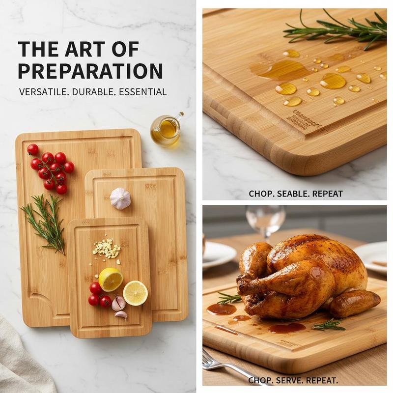 Bamboo Chopping Block Set 3 Pi - Meal Prep Juice review and price