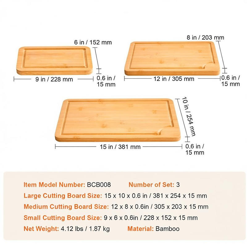 Bamboo Chopping Block Set 3 Pi - Meal Prep Juice review and price