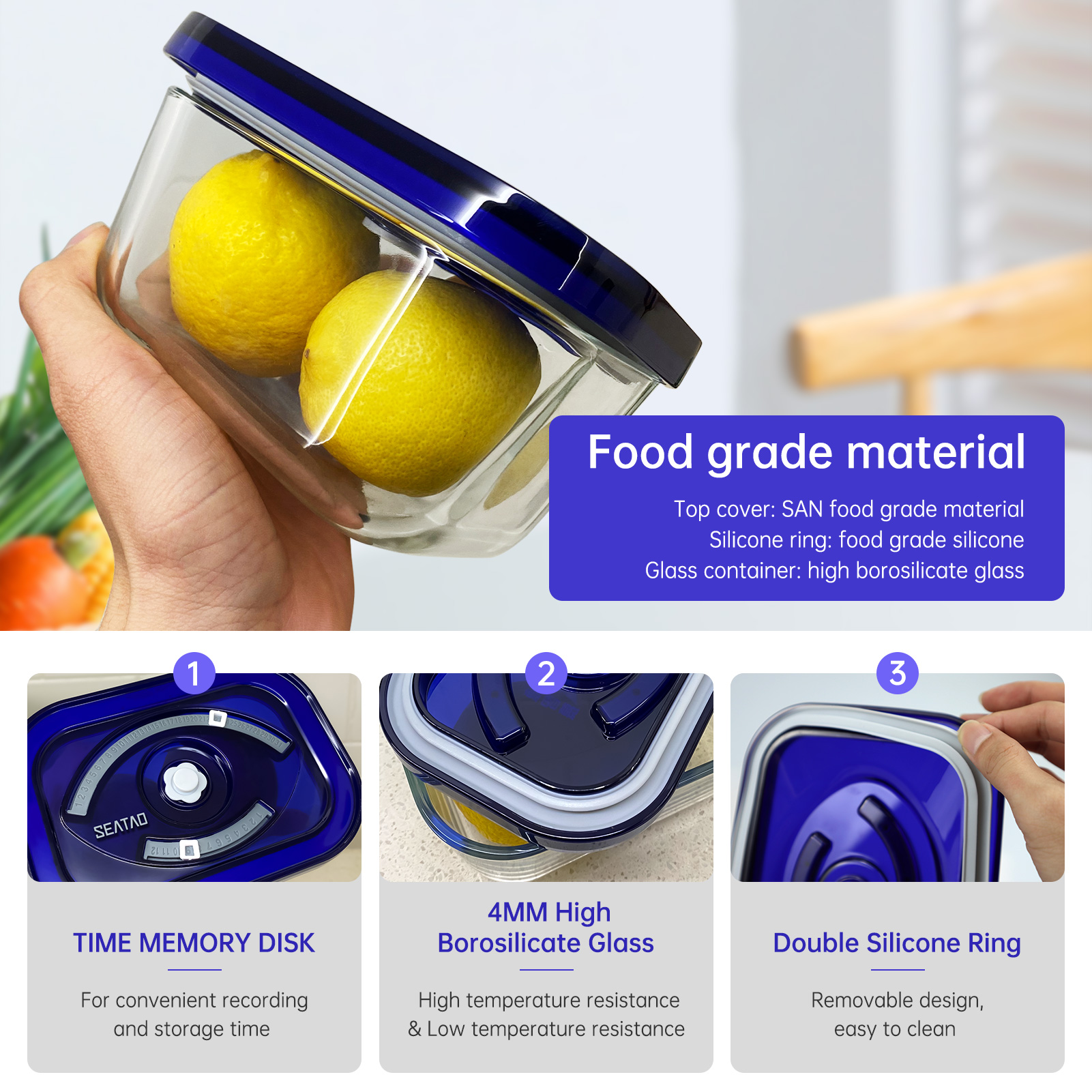 SEATAO Glass Food Storage Cont - Meal Prep Jars With Lids review and price