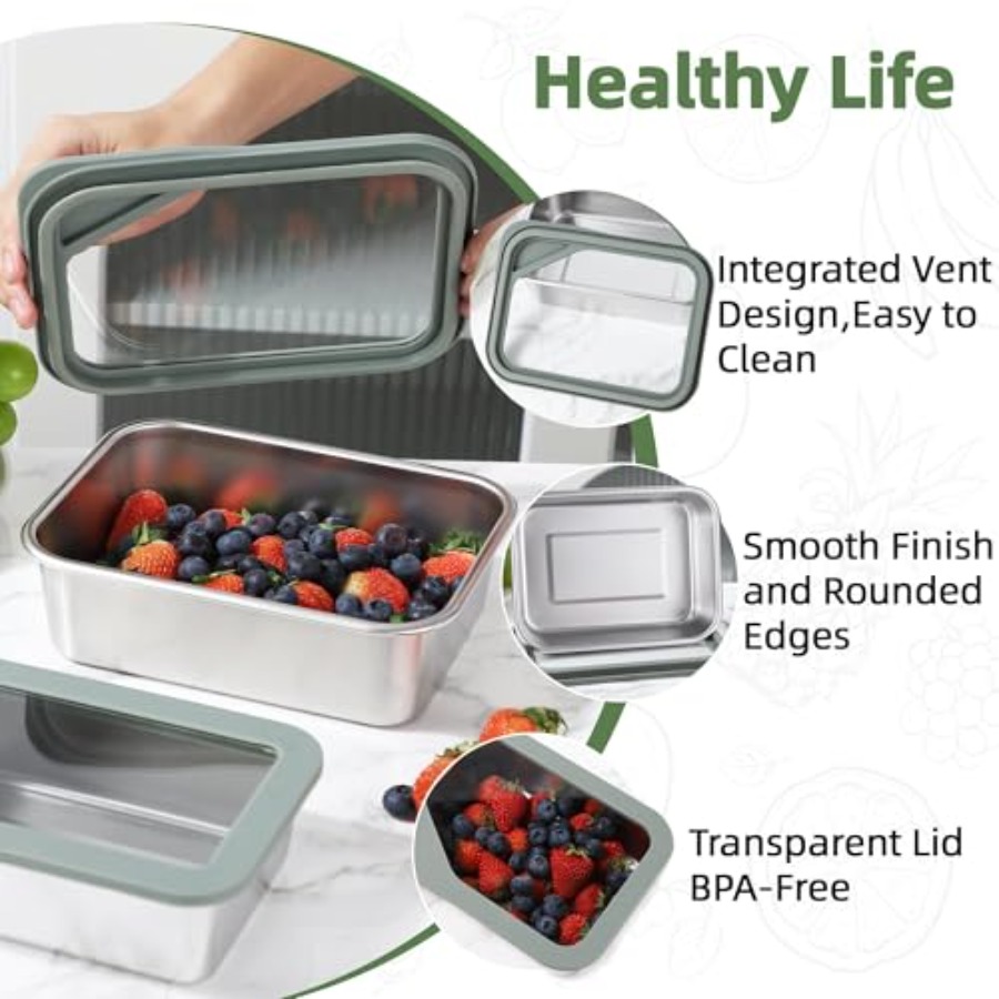 3PCS Stainless Steel Food Stor - Meal Prep Kit review and price
