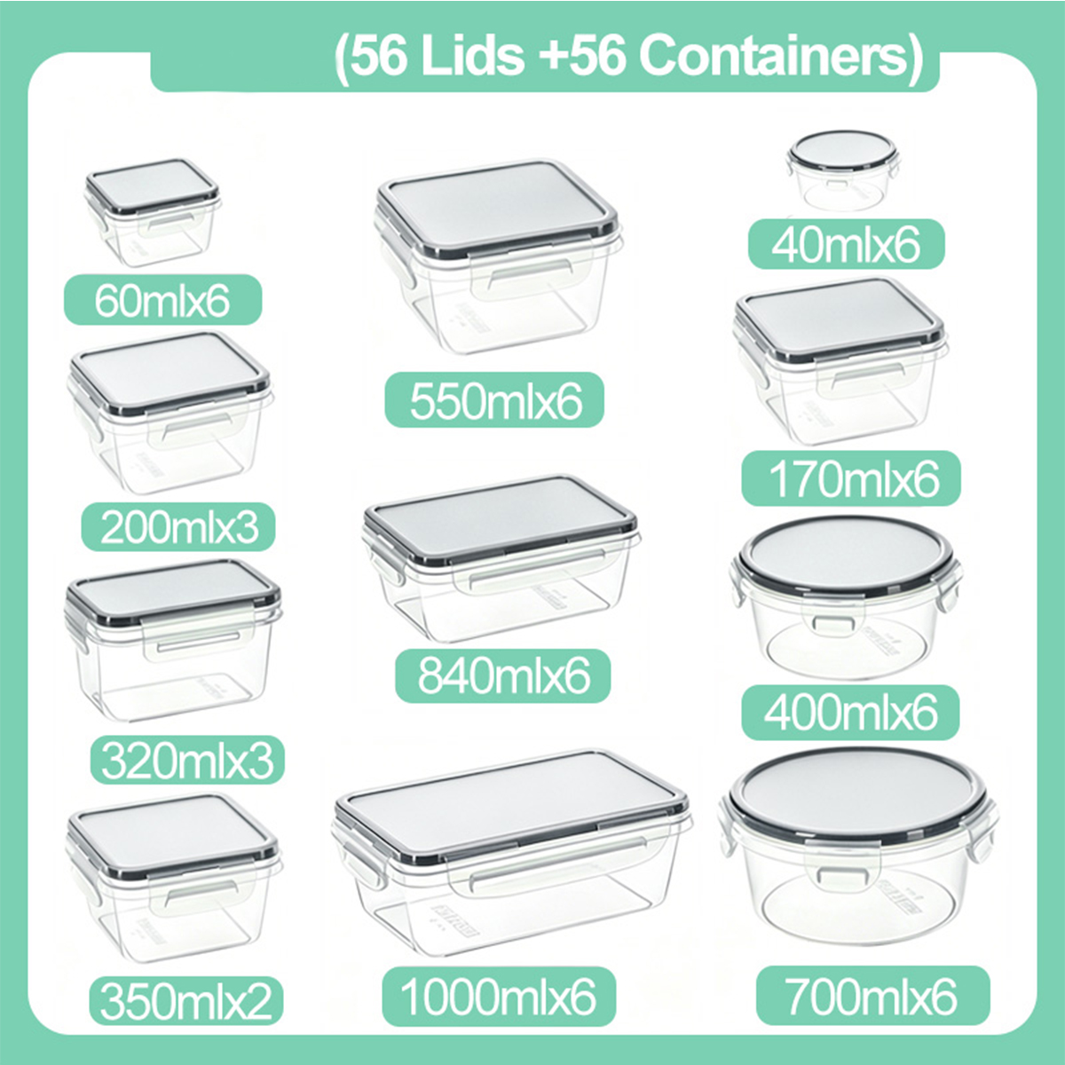 56PCS-Large Family-Size Multi- - Meal Prep Weekly review and price